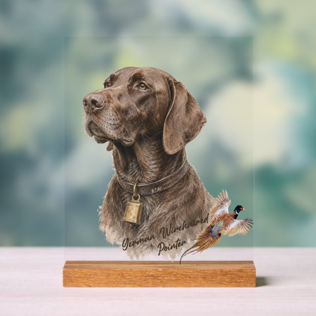 Field & Feather – German Shorthaired Pointer with  Acrylic Sign (Neutral)