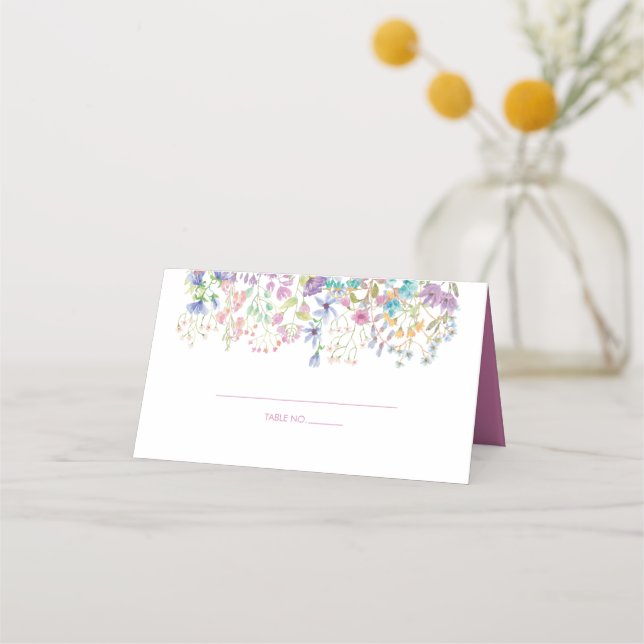 Field Floral Bridal Shower Place Cards (Front)
