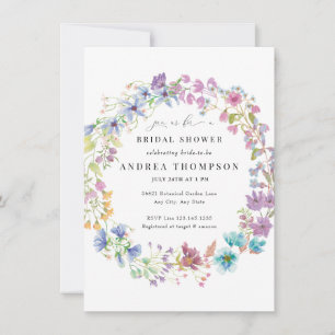 Field Flowers   Hand Painted Floral Bridal Shower Invitation