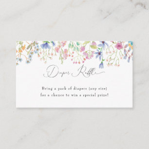 Field Flowers Hand Painted Floral Diaper Raffle Enclosure Card