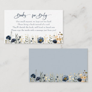 Field Flowers Oh Boy Baby Shower Books for Baby Enclosure Card