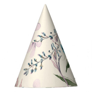 Field Flowers Watercolor Seamless Pattern Party Hat
