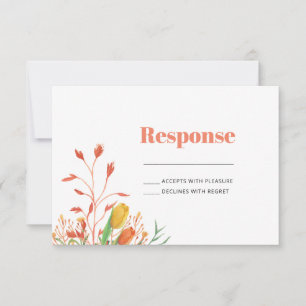 Field Flowers Wedding RSVP Card