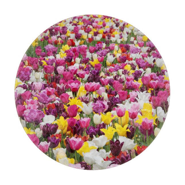 field full of tulips cutting board (Front)