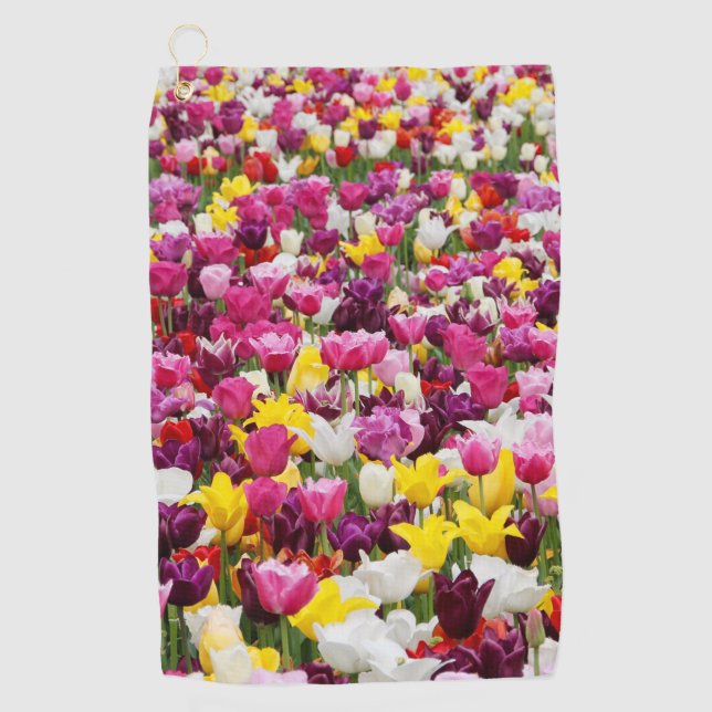 field full of tulips golf towel (Front)