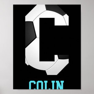 Field Goal Letter Colin Alphabet Soccer Poster