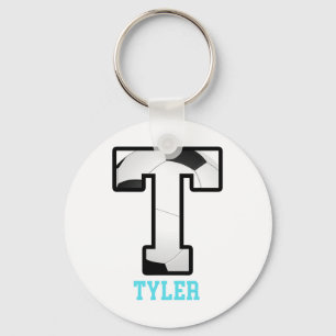 Field Goal Letter Tyler Alphabet Soccer  Key Ring