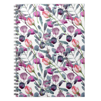 Field Herbs Rosebuds Watercolor Pattern Notebook