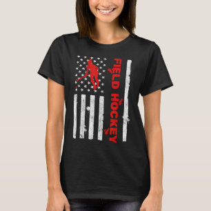 Field Hockey American Flag Defender Goalkeeper Sco T-Shirt
