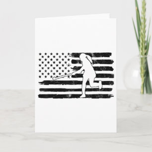 Field Hockey American Flag Women Kids Men Card