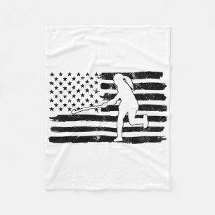 Field Hockey American Flag Women Kids Men Fleece Blanket