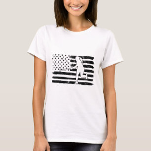 Field Hockey American Flag Women Kids Men T-Shirt