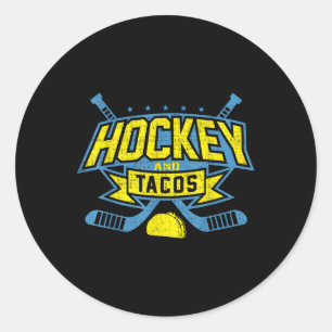 Field Hockey And Tacos Fan League Ice Hockey Playe Classic Round Sticker