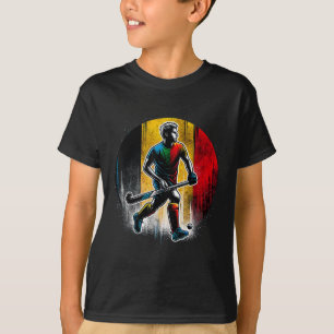 Field Hockey Belgium Men Belgian Flag Fieldhockey T-Shirt