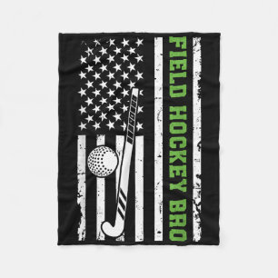 Field Hockey Bro Us Flag Field Hockey Brother Fleece Blanket