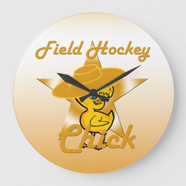 Field Hockey Chick #10 Large Clock (Front)
