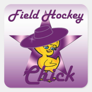 Field Hockey Chick #9 Square Sticker