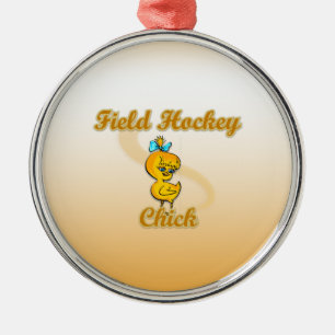 Field Hockey Chick Metal Tree Decoration