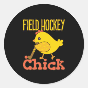 Field Hockey Chick Player Women Girls Classic Round Sticker