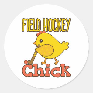 Field Hockey Chick Women Girls Classic Round Sticker