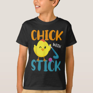 Field Hockey Chicken Chick With Stick T-Shirt