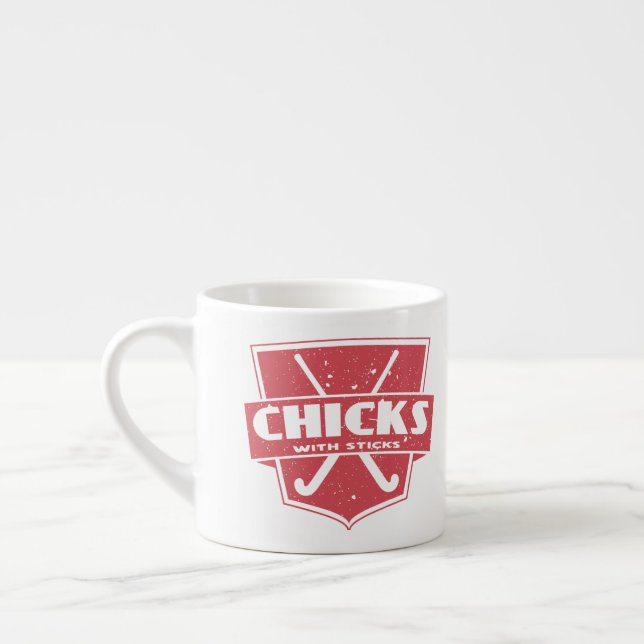 Field Hockey Chicks With Sticks Espresso Cup (Left)