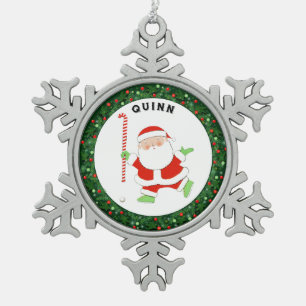 Field Hockey Christmas Collectible Snowflake Pewter Christmas Ornament