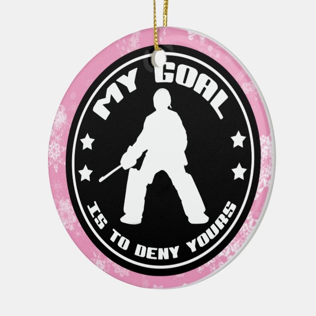 Field Hockey Christmas Decoration, Hockey Goalie Ceramic Tree Decoration (Left)