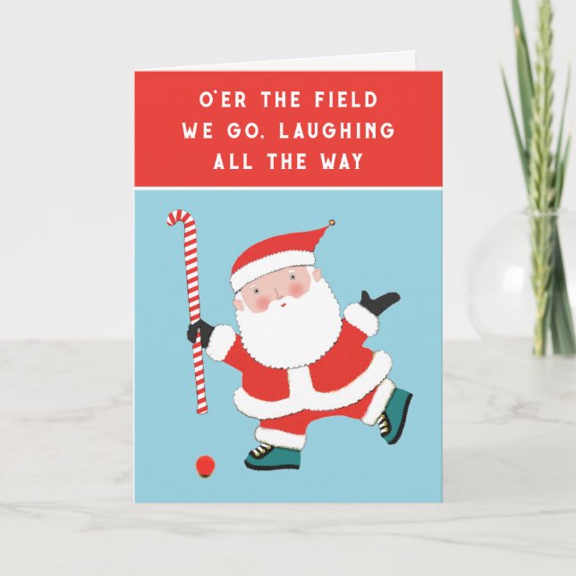 Field Hockey Christmas Holiday Cards (Front)