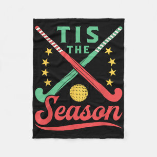 Field Hockey Christmas Tis The Season Cute Player  Fleece Blanket