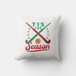 Field Hockey Christmas Tis The Season Player Holid Cushion