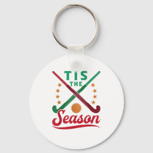 Field Hockey Christmas Tis The Season Player Holid Key Ring
