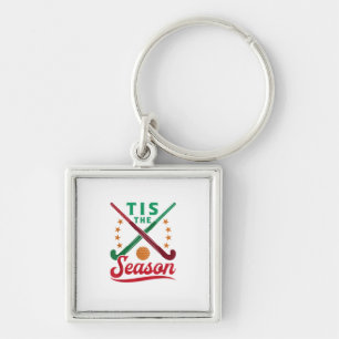 Field Hockey Christmas Tis The Season Player Holid Key Ring