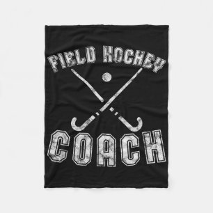 Field Hockey Coach Gifts Distressed Field Hockey C Fleece Blanket