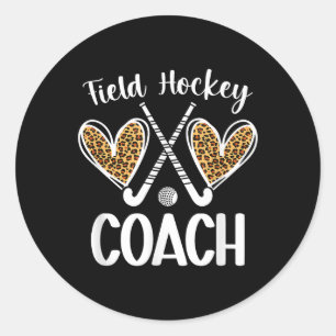 Field Hockey Coach Hearts Field Hockey Coach  Classic Round Sticker