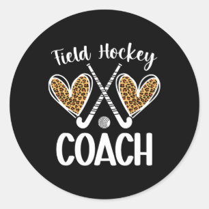 Field Hockey Coach Hearts Field Hockey Coach  Classic Round Sticker