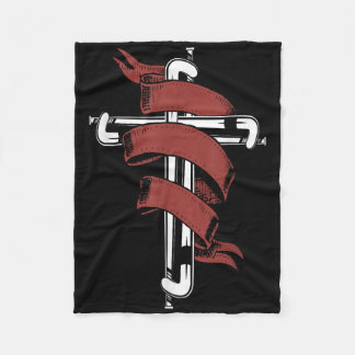 Field Hockey Cross Jesus Faith Christian  Fleece Blanket