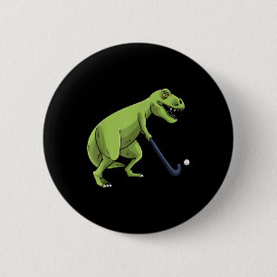 Field Hockey Dinosaur T-rex Player Men Women Teens 6 Cm Round Badge