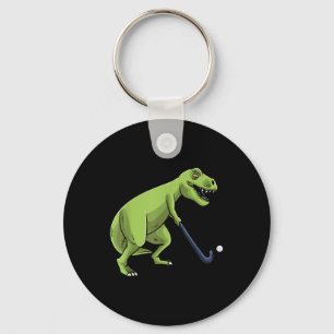 Field Hockey Dinosaur T-rex Player Men Women Teens Key Ring