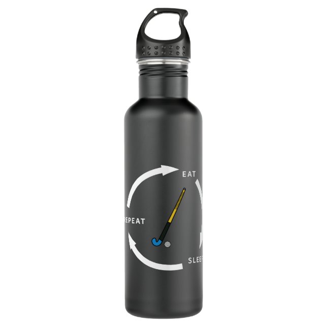 Field Hockey Eat Sleep Repeat Sports Fan Saying 710 Ml Water Bottle (Front)