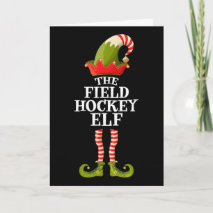 Field Hockey Elf Shirt Funny Christmas Group Match Card