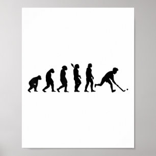 Field Hockey Evolultion Hockey Player Hockey Team Poster