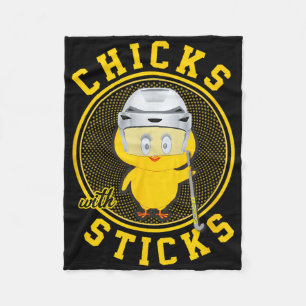 Field Hockey For Teen Girls Chicks With Sticks Fleece Blanket