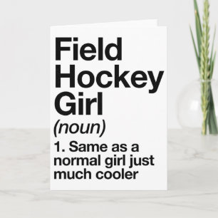 Field Hockey Girl Definition Funny And Sy Sports Card