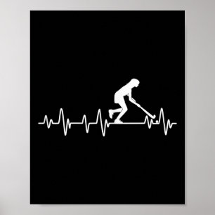 Field Hockey Girl Heartbeat Women Field Hockey Poster