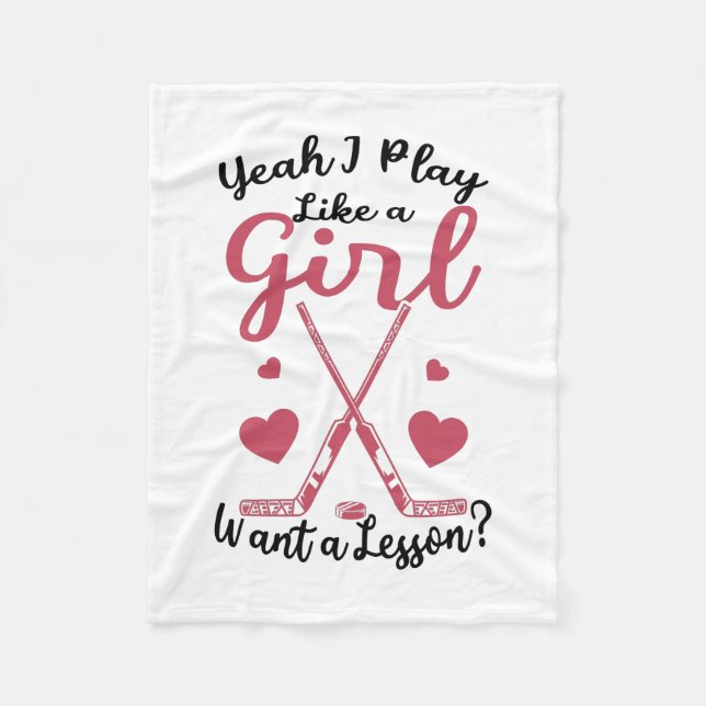 field hockey girls fleece blanket (Front)