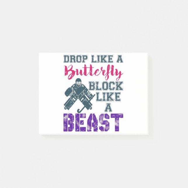 Field Hockey Goalie Block Like A Beast Post-it Notes (Front)