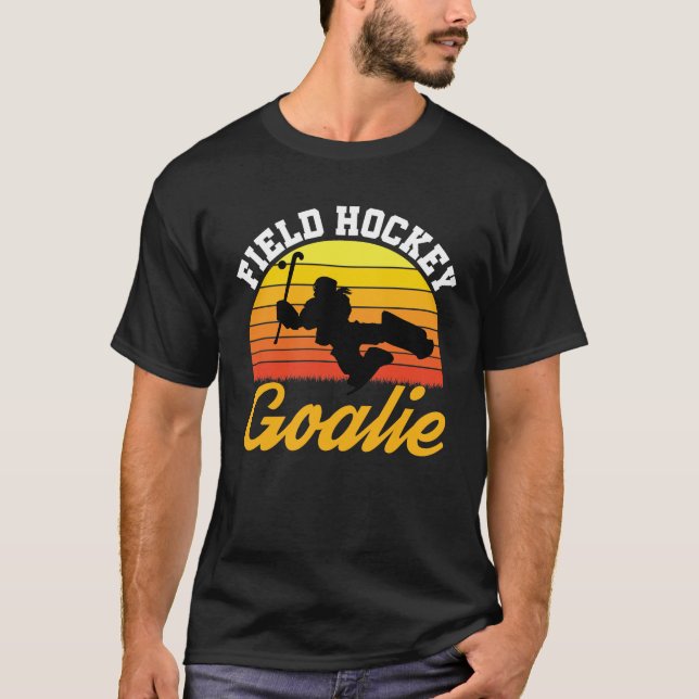 Field Hockey Goalie Goalkeeper Retro T-Shirt (Front)