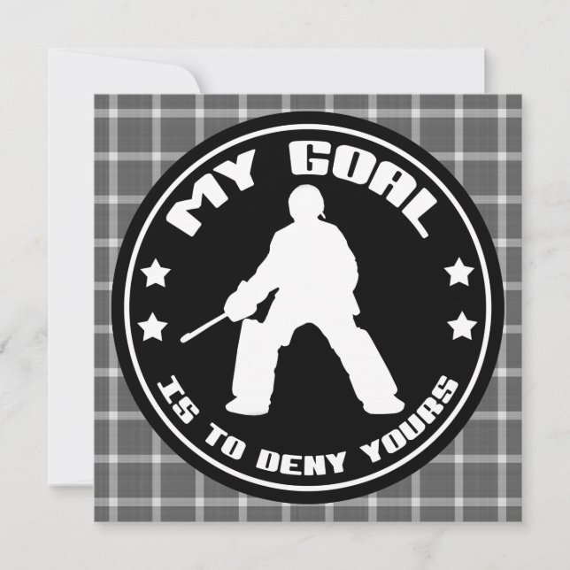 Field Hockey Goalie Quote Custom Invitations (Front)