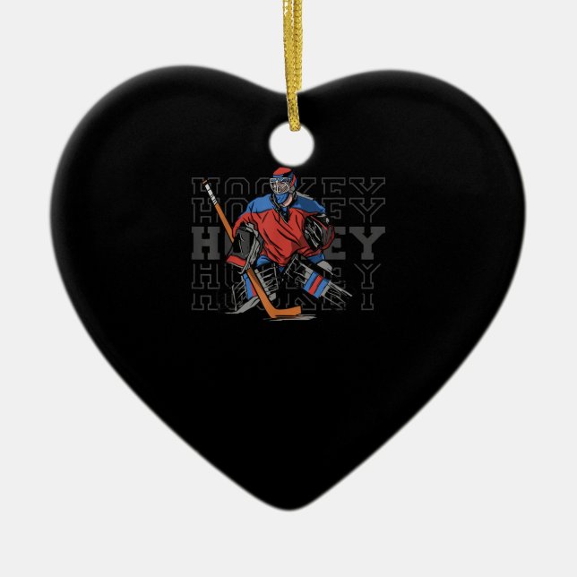 Field Hockey Goalie With Slogan - Ice Hockey Ceramic Tree Decoration (Front)